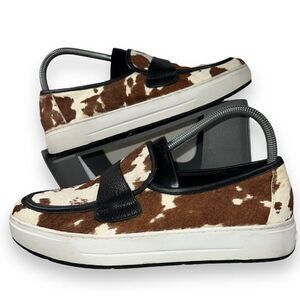 Donald J. Pliner Hprichieeh Cow Print Leather Loafers Women's 7.5